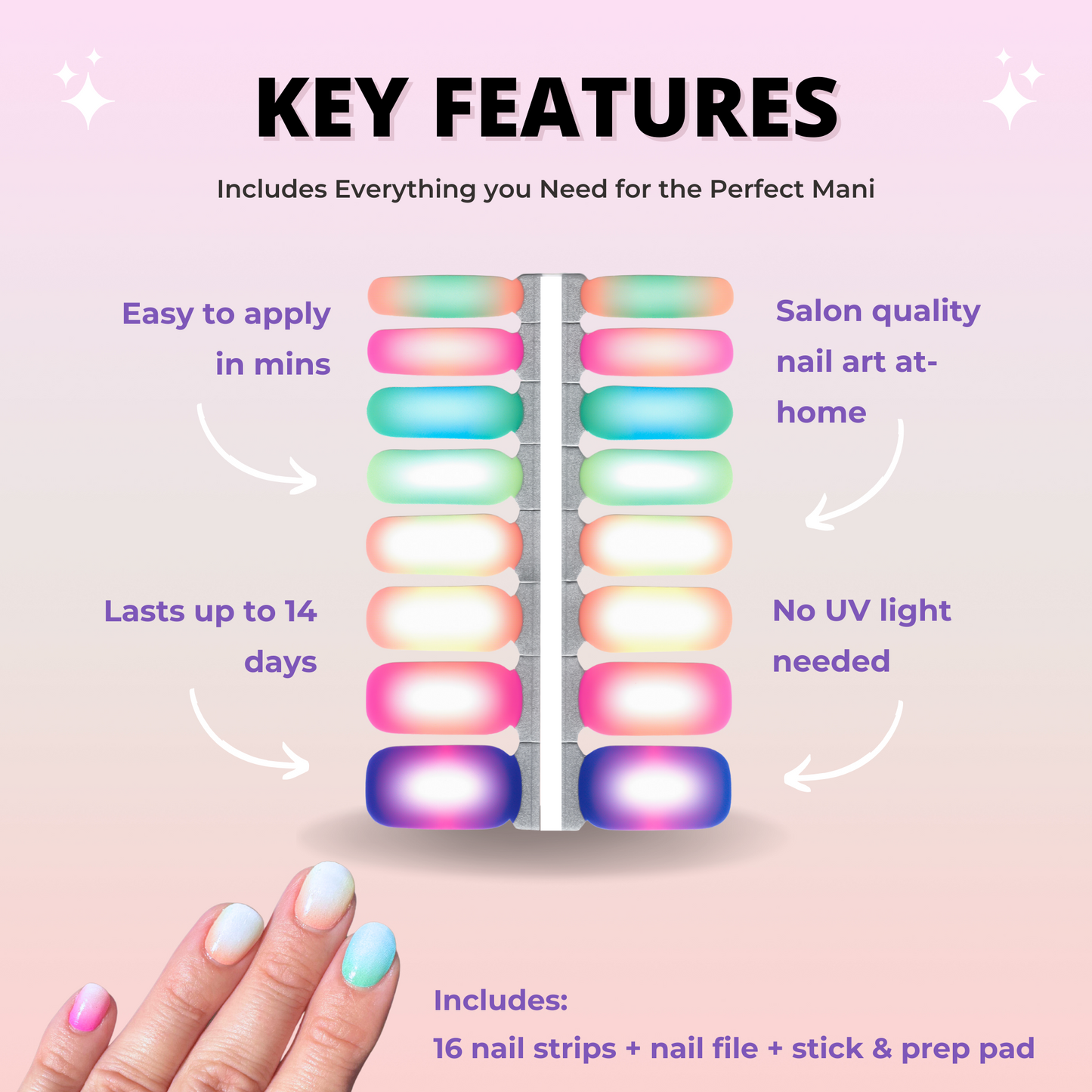 Scandinavian Flowers Nail Polish Wraps (Transparent)