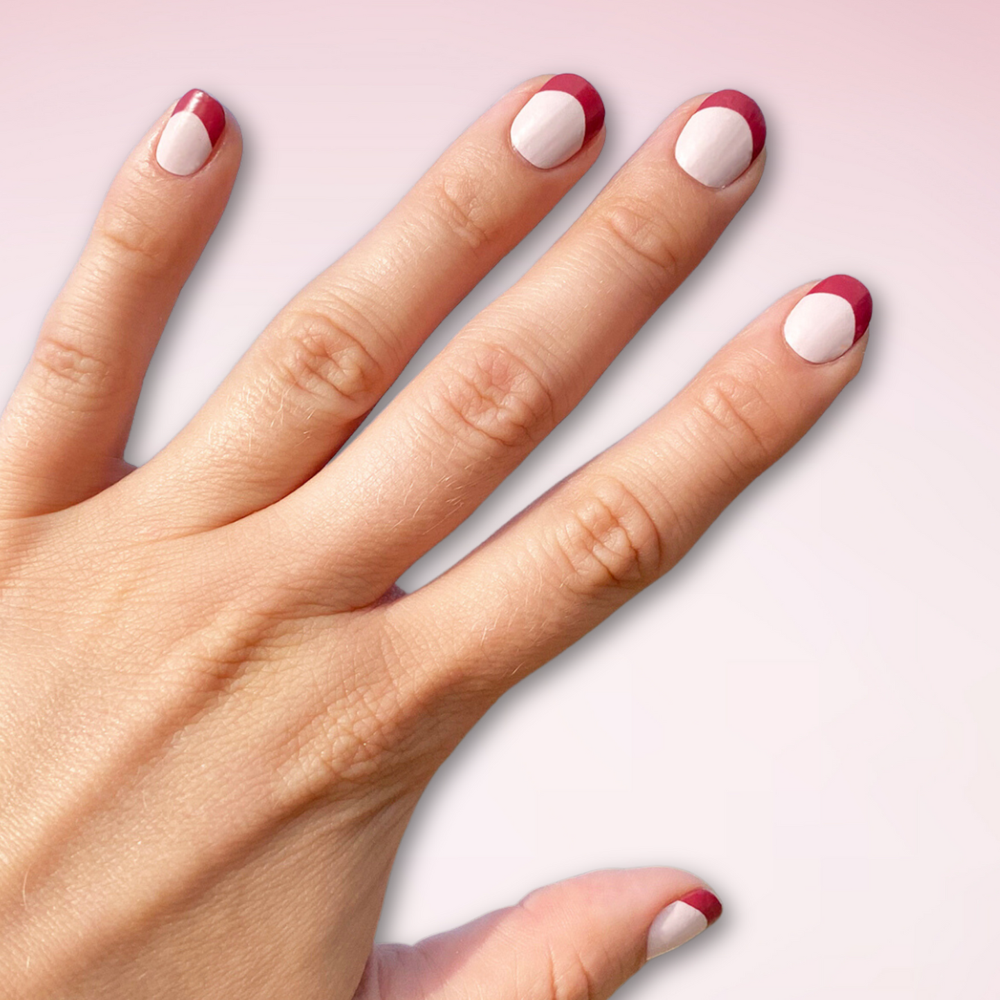 Red French Tip Nail Polish Wraps