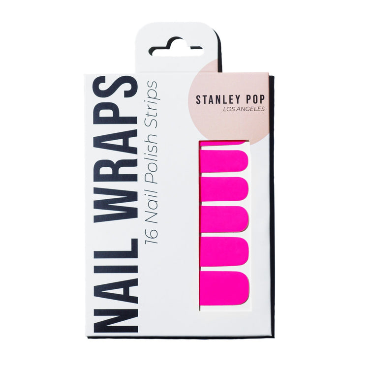 Neon Pink Nail Polish Wraps