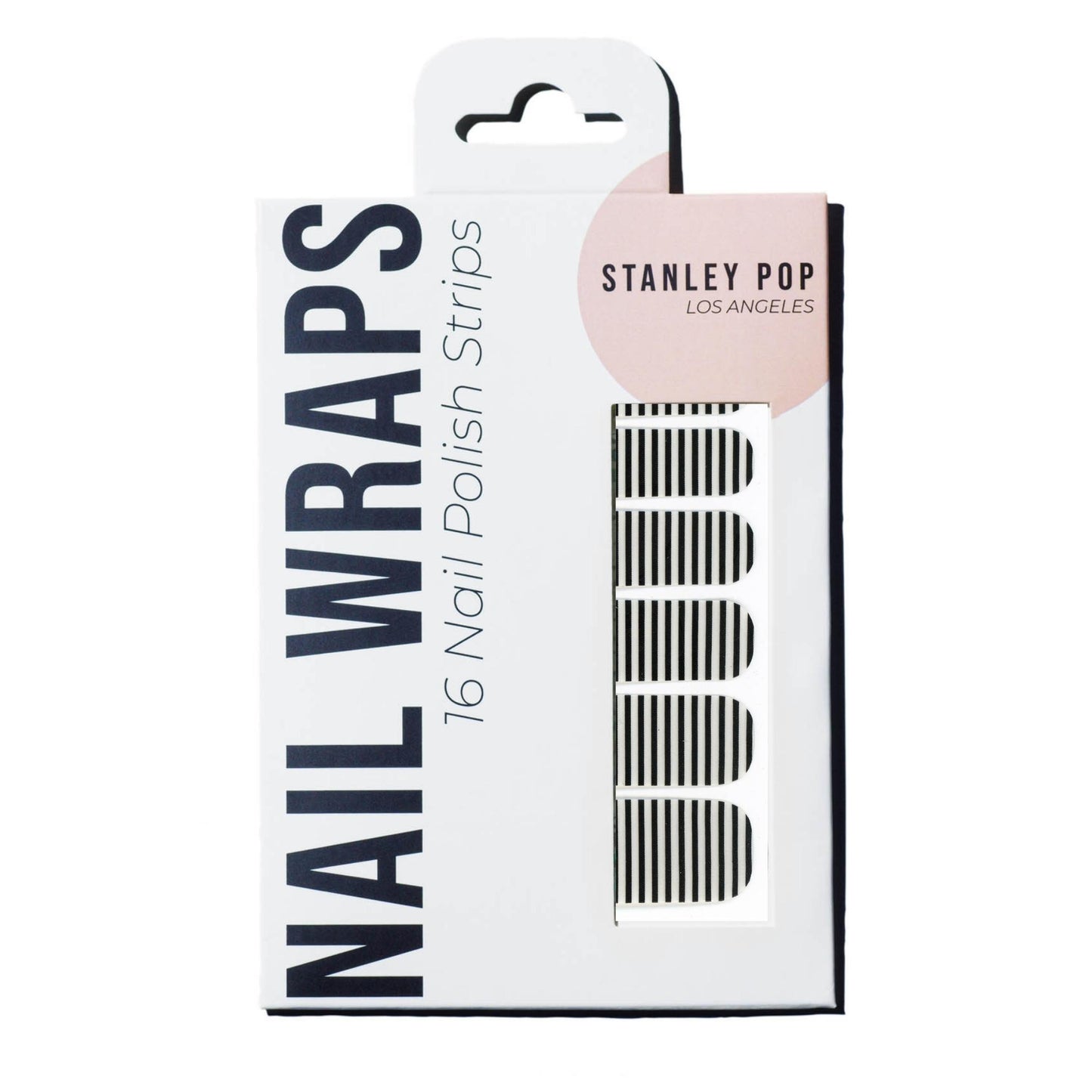 Black Stripes Nail Polish Wraps (Transparent)