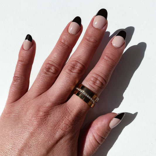 Black French Tips Nail Polish Wraps (Transparent)