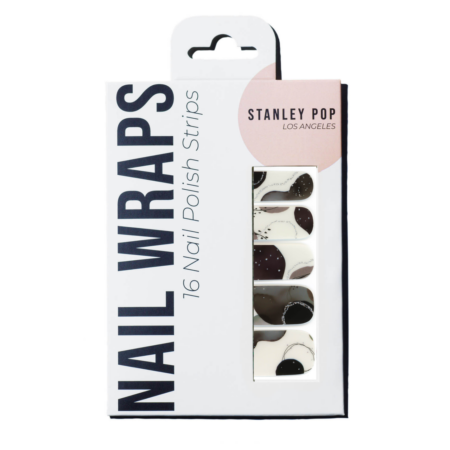 Black Watercolor Nail Polish Wraps