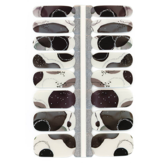 Black Watercolor Nail Polish Wraps